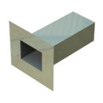 Scupper with flat face plate for parapet wall, overflow or leader heads by Cinnamon Metals