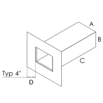 Scupper with flat face plate for parapet wall, overflow or leader heads by Cinnamon Metals