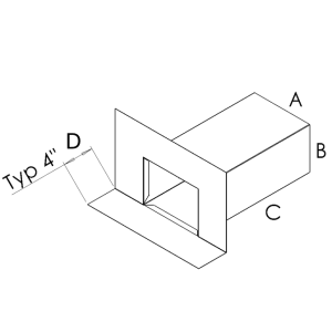 Scupper with angled face plate for parapet wall or overflow applications by Cinnamon Metals