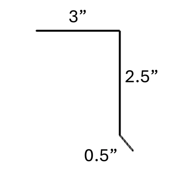 Drip edge no hem 3in - Cinnamon Metals